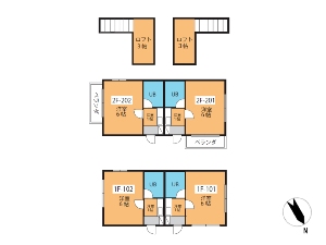 一棟売りアパート 船橋市南本町 間取図