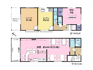 店舗付住宅（オーナーチェンジ） 船橋市高根台7丁目 間取図