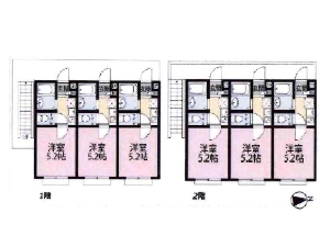 一棟売りアパート 船橋市本町1丁目 外観写真 間取図