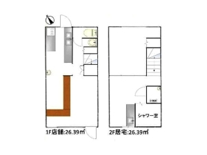 店舗付住宅 船橋市本町2丁目 間取図