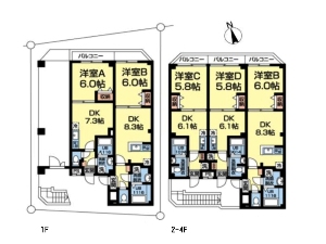 一棟売りマンション 船橋市宮本1丁目 間取図 一棟売りマンション 船橋市宮本1丁目 間取図