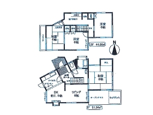 中古一戸建て(オーナーチェンジ) 船橋市前原東5丁目 間取図 中古一戸建て(オーナーチェンジ) 船橋市前原東5丁目 間取図