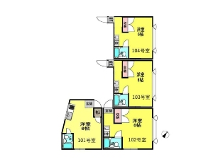 一棟売りアパート 船橋市飯山満2丁目 間取図