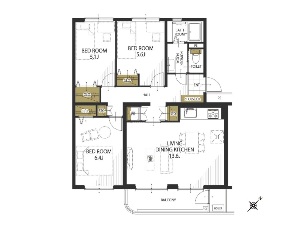 船橋ハイツ6号棟 船橋市北本町2丁目 間取図