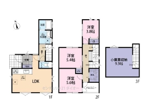 築後未入居住宅 船橋市芝山7丁目 間取図