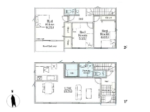 新築一戸建て 船橋市芝山6丁目 間取図