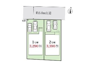 新築一戸建て 船橋市松が丘3丁目 配置図