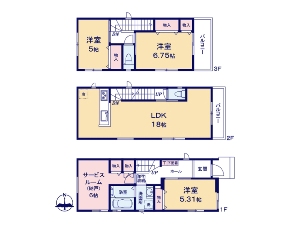 新築一戸建て 船橋市栄町2丁目 間取図