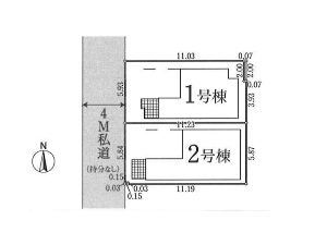 新築一戸建て 船橋市市場4丁目 配置図