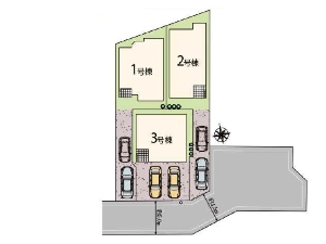 新築一戸建て 船橋市三山1丁目 配置図