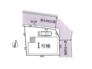 新築一戸建て 船橋市三山2丁目 配置図