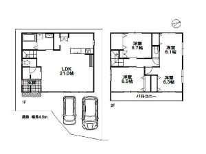 新築一戸建て 船橋市三山4丁目 間取図