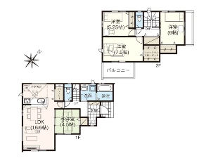 新築一戸建て 船橋市三山5丁目 間取図