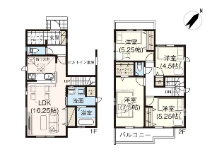 新築一戸建て 船橋市三山5丁目 間取図