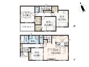 新築一戸建て 船橋市三山6丁目 間取図