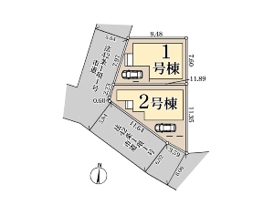 新築一戸建て 船橋市薬円台3丁目 配置図