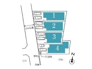新築一戸建て 船橋市薬円台3丁目 配置図