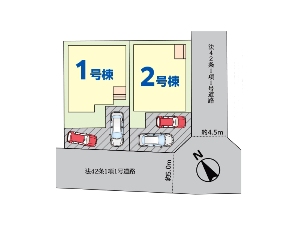 新築一戸建て 船橋市松が丘1丁目 配置図