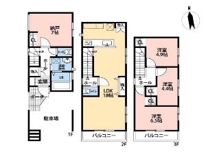 新築一戸建て 船橋市夏見3丁目 間取図
