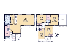 新築一戸建て 船橋市坪井西1丁目 間取図