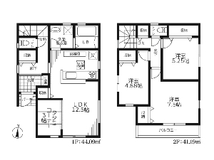 新築一戸建て 船橋市新高根2丁目 間取図