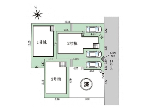 新築一戸建て 船橋市栄町1丁目 配置図