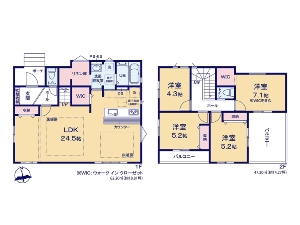 新築一戸建て 船橋市芝山1丁目 間取図