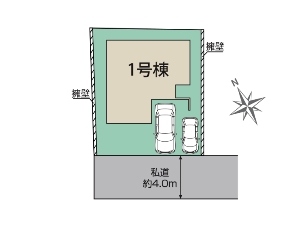 新築一戸建て 船橋市三山1丁目 配置図