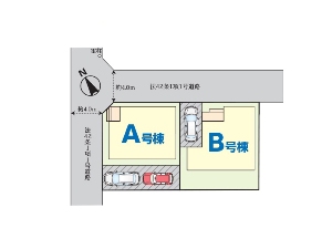 新築一戸建て 船橋市三山3丁目 配置図