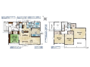 新築一戸建て 船橋市田喜野井2丁目 間取図