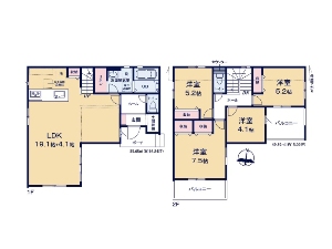 新築一戸建て 船橋市松が丘3丁目 間取図