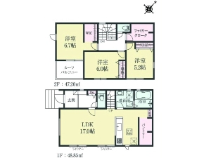 新築一戸建て 船橋市新高根3丁目 間取図
