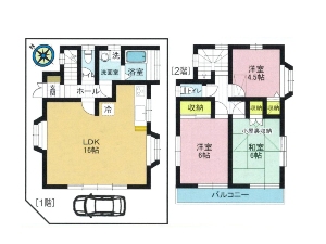 中古一戸建て 船橋市芝山6丁目 間取図