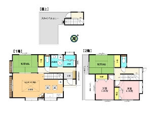 中古一戸建て 船橋市芝山6丁目 間取図