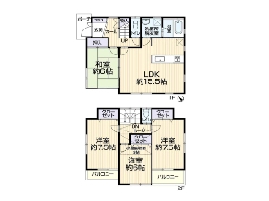 中古一戸建て 船橋市南本町 間取図