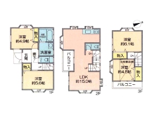 中古一戸建て 船橋市栄町1丁目 間取図