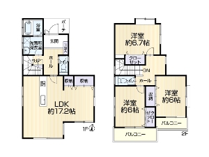 中古一戸建て 船橋市松が丘3丁目 間取図