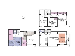 中古一戸建て 船橋市南本町 間取図