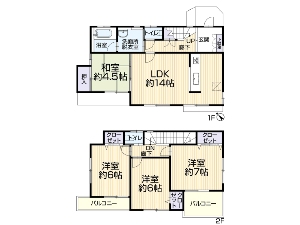 中古一戸建て 船橋市田喜野井1丁目 間取図