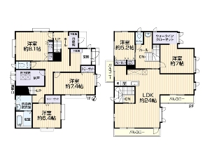 中古一戸建て 船橋市新高根3丁目 間取図