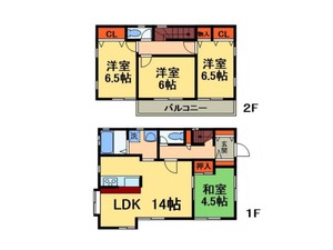 中古一戸建て 船橋市田喜野井4丁目 間取図